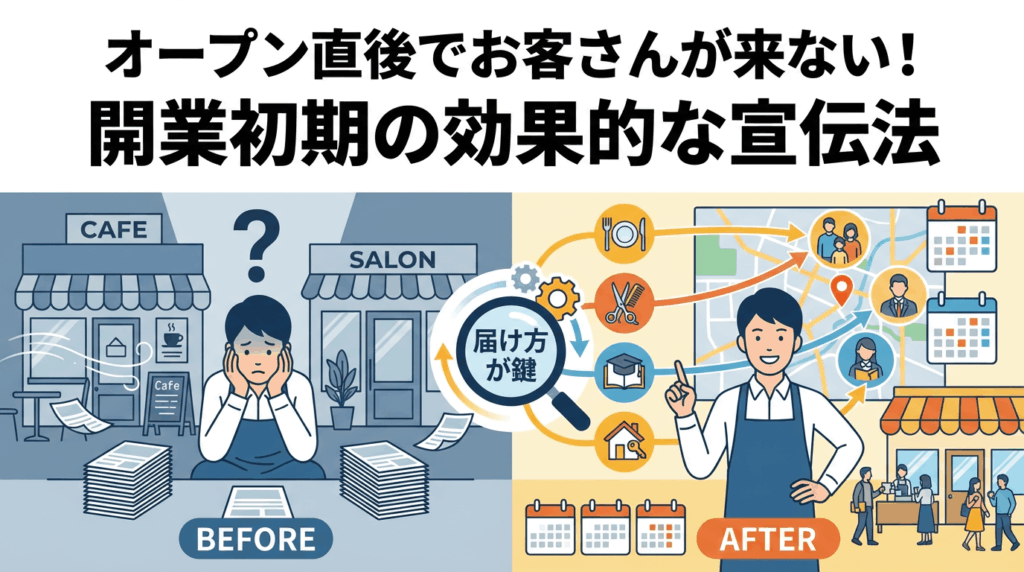 オープン直後でお客さんが来ない！開業初期の効果的な宣伝法