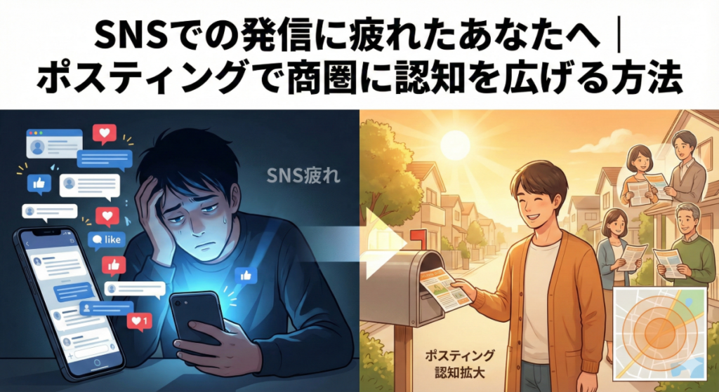 SNSでの発信に疲れたあなたへ｜ポスティングで商圏に認知を広げる方法