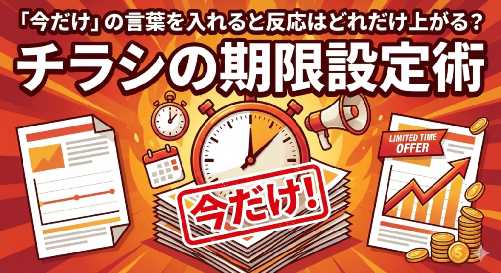 「今だけ」の言葉を入れると反応はどれだけ上がる？チラシの期限設定術