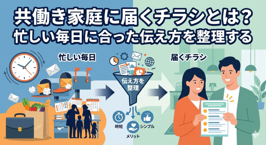 共働き家庭向けのチラシは忙しい目線で作ると読まれる