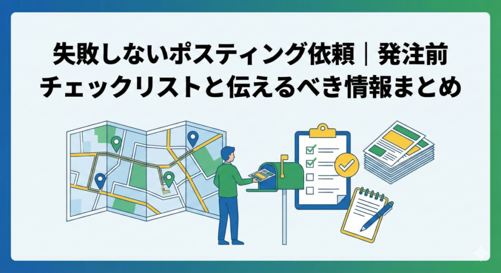 失敗しないポスティング依頼｜発注前チェックリストと伝えるべき情報まとめ！