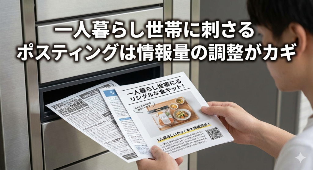 一人暮らし世帯に刺さるポスティングは情報量の調整がカギ