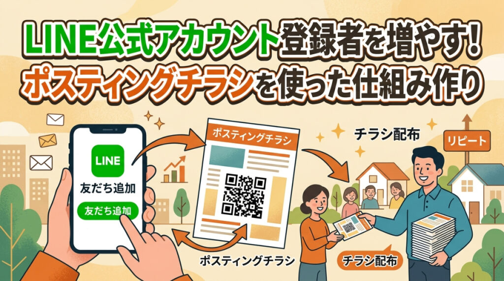 LINE公式アカウント登録者を増やす！ポスティングチラシを使った仕組み作り