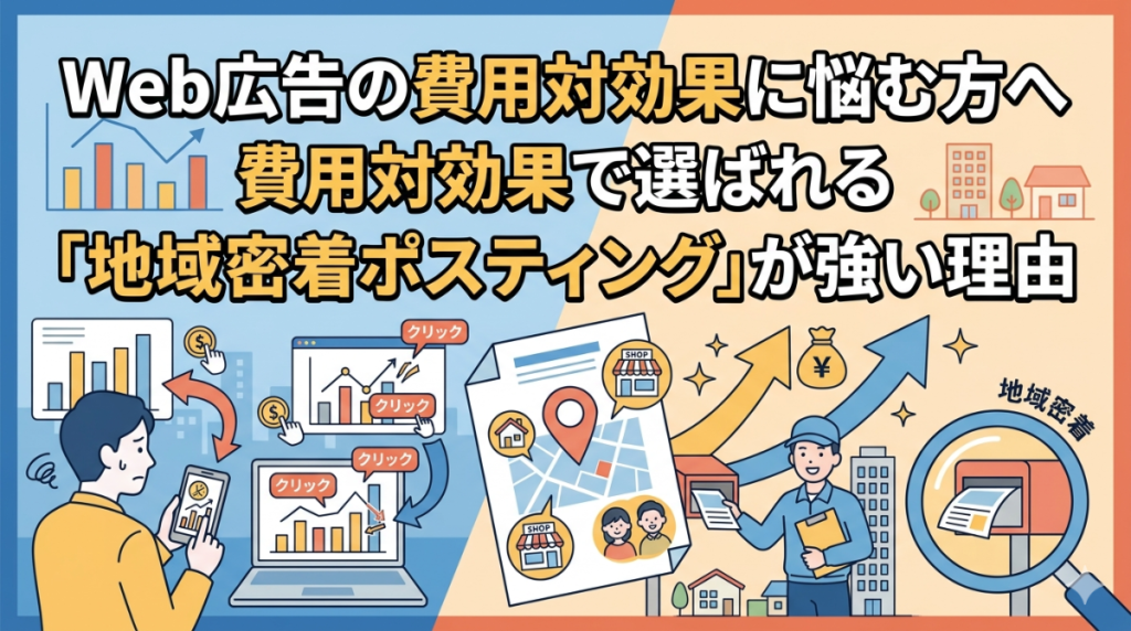 Web広告の費用対効果に悩む方へ｜費用対効果で選ばれる「地域密着ポスティング」が強い理由
