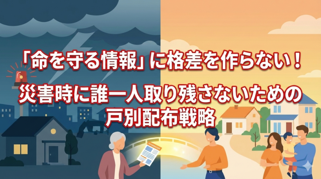 「命を守る情報」に格差を作らない！災害時に誰一人取り残さないための戸別配布戦略