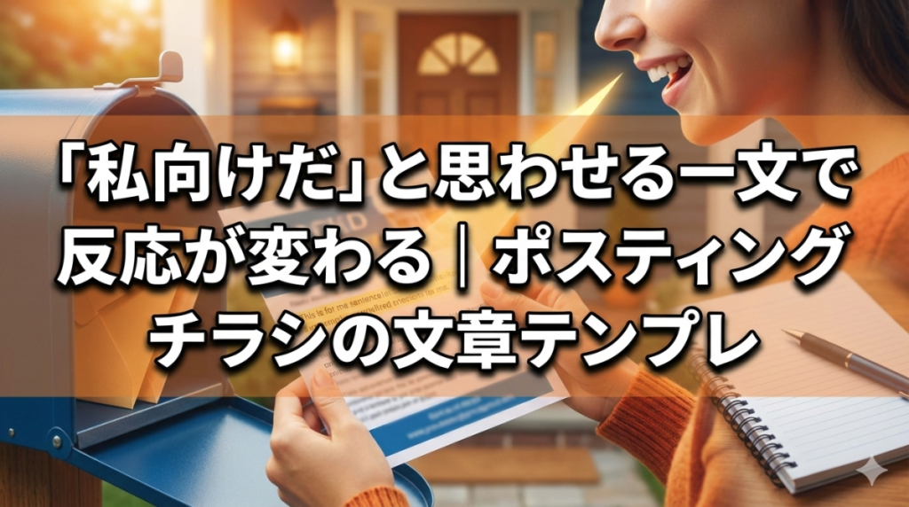 「私向けだ」と思わせる一文で反応が変わる｜ポスティングチラシの文章テンプレ