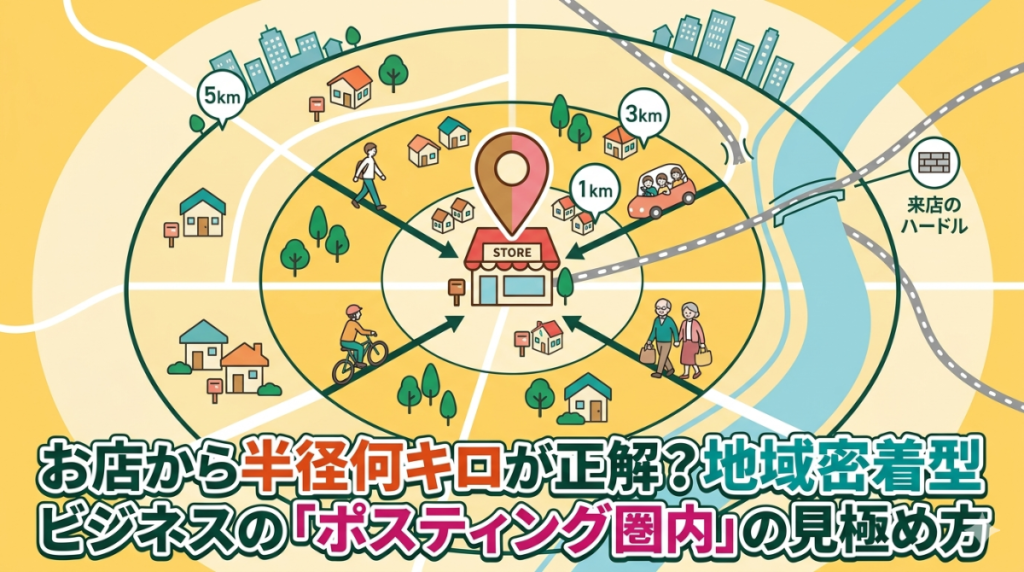 お店から半径何キロが正解？地域密着型ビジネスの「ポスティング圏内」の見極め方