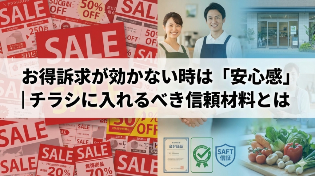お得訴求が効かない時は「安心感」｜チラシに入れるべき信頼材料とは