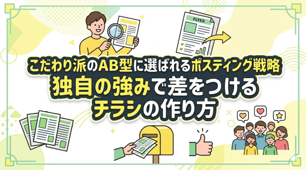こだわり派のAB型に選ばれるポスティング戦略｜独自の強みで差をつけるチラシの作り方　