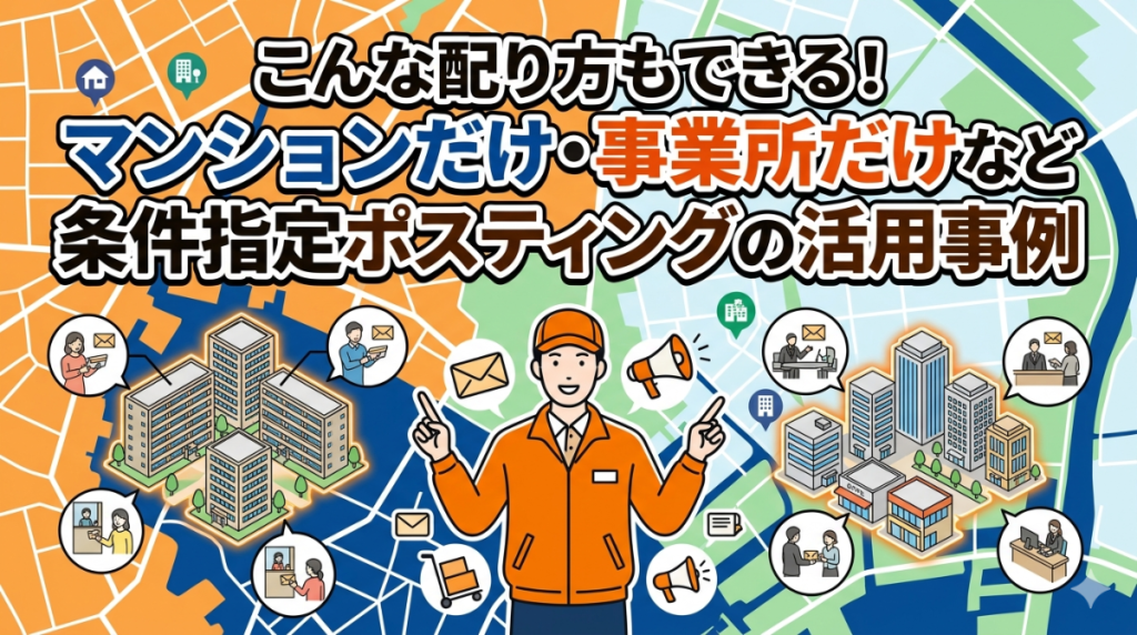 こんな配り方もできる！マンションだけ・事業所だけなど条件指定ポスティングの活用事例