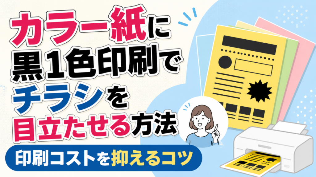 カラー紙に黒1色印刷でチラシを目立たせる方法｜印刷コストを抑えるコツ