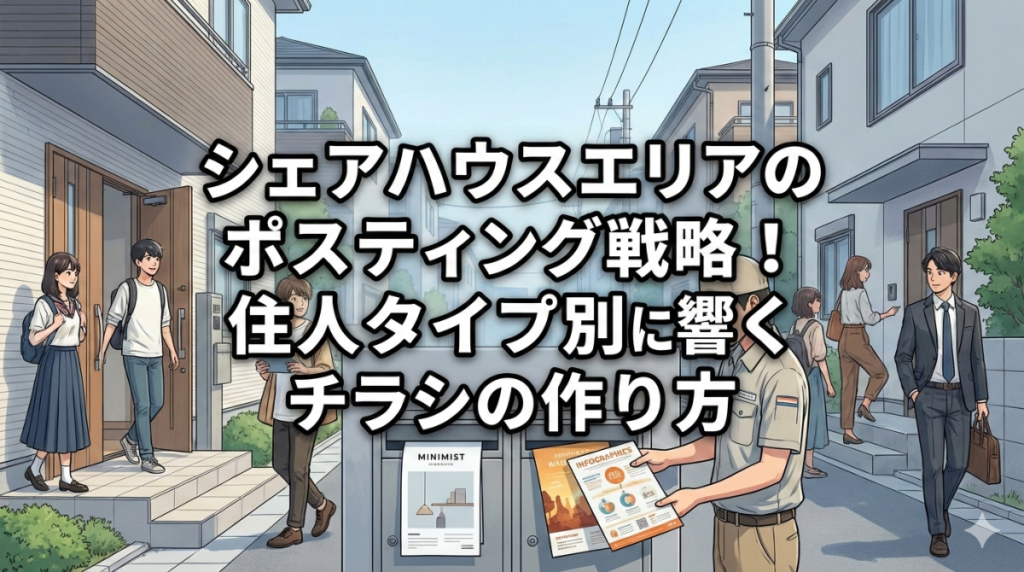 シェアハウスエリアのポスティング戦略！住人タイプ別に響くチラシの作り方
