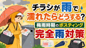 チラシが雨で濡れたらどうする？梅雨時期のポスティング完全雨対策