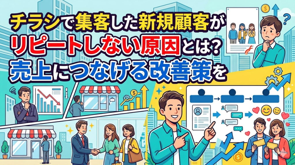 チラシで集客した新規顧客がリピートしない原因とは？売上につなげる改善策を解説