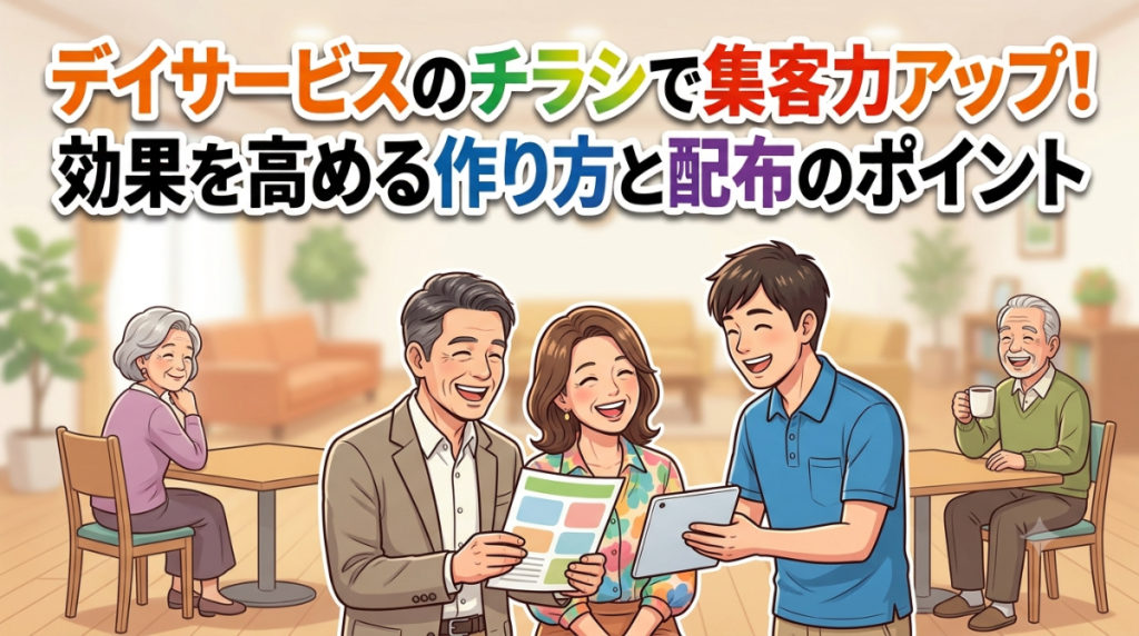 デイサービスのチラシで集客力アップ！効果を高める作り方と配布のポイント
