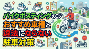 バイクポスティングのコツ｜おすすめ車種と違法にならない駐車対策！