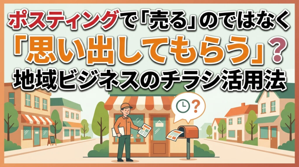 ポスティングで「売る」のではなく「思い出してもらう」？地域ビジネスのチラシ活用法