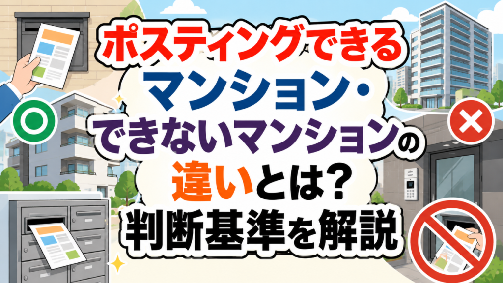 ポスティングできるマンション・できないマンションの違いとは？判断基準を解説