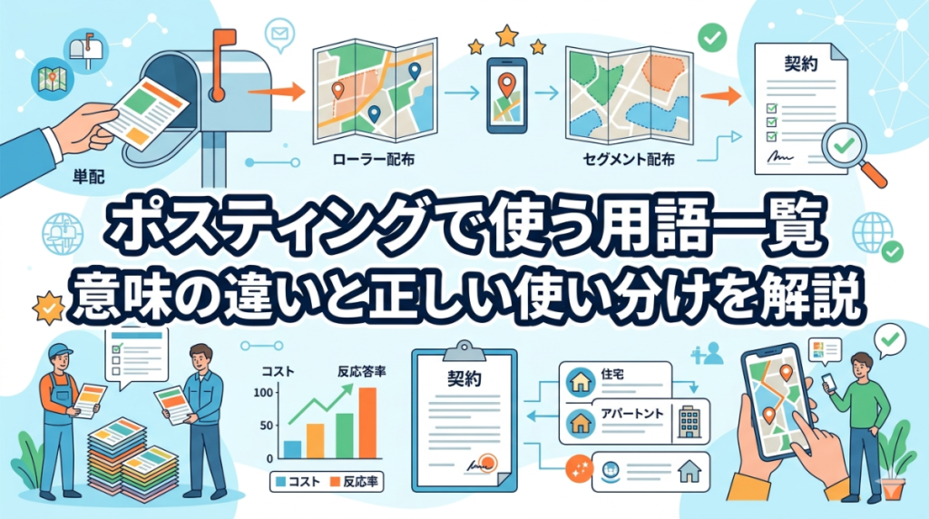 ポスティングで使う用語一覧｜意味の違いと正しい使い分けを解説