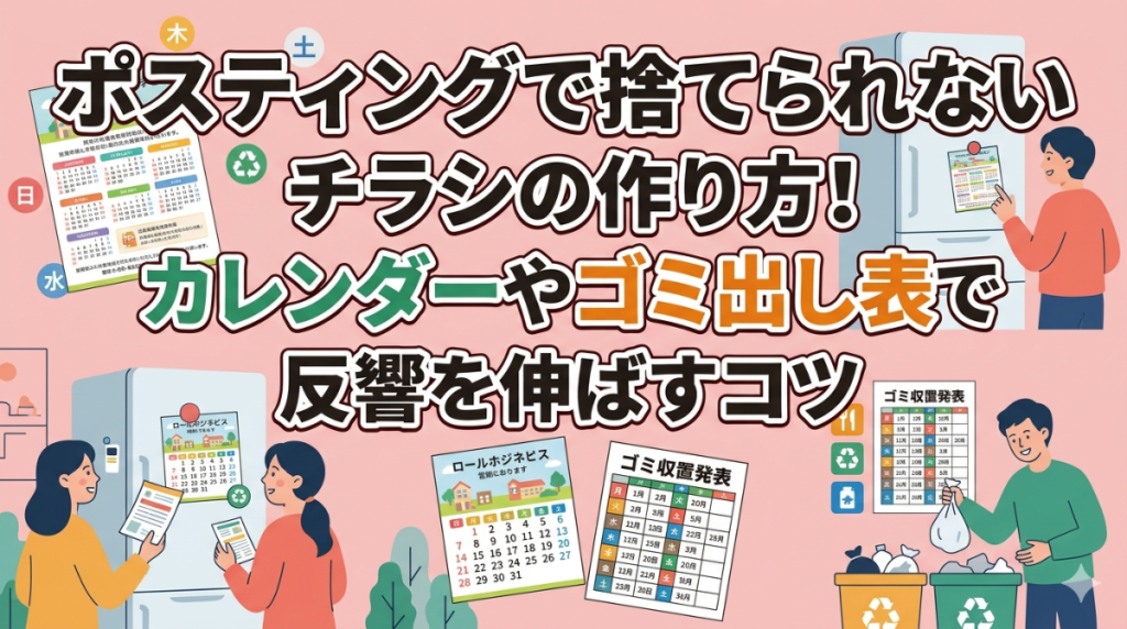 ポスティングで捨てられないチラシの作り方！カレンダーやゴミ出し表で反響を伸ばすコツ