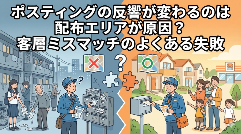 ポスティングの反響が変わるのは配布エリアが原因？客層ミスマッチのよくある失敗