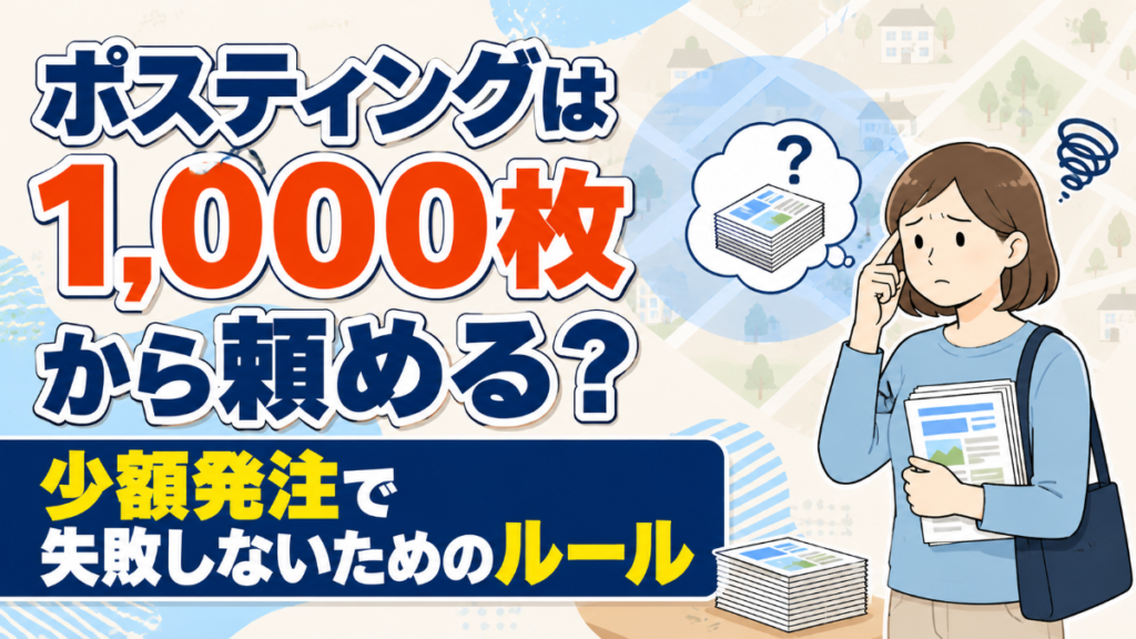 ポスティングは1,000枚から頼める？少額発注で失敗しないためのルール