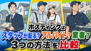 ポスティングはスタッフが配る？アルバイト？業者？3つの方法を比較