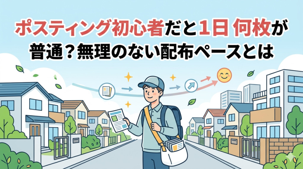 ポスティング初心者だと1日何枚が普通？無理のない配布ペースとは