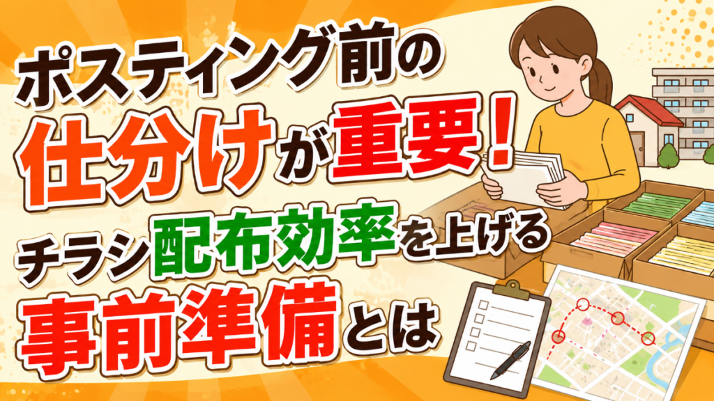 ポスティング前の仕分けが重要！チラシ配布効率を上げる事前準備とは