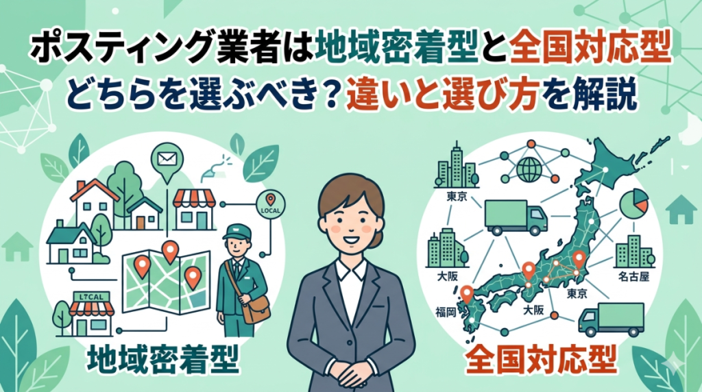 ポスティング業者は地域密着型と全国対応型どちらを選ぶべき？違いと選び方を解説