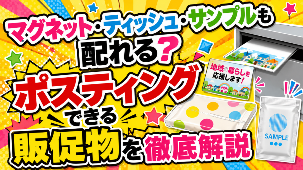 マグネット・ティッシュ・サンプルも配れる？ポスティングできる販促物を徹底解説