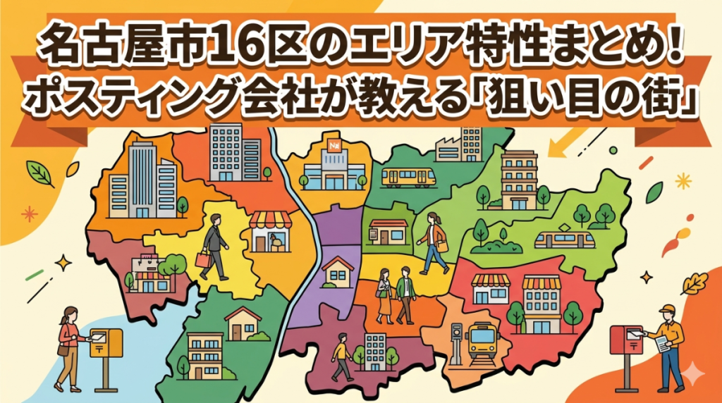 名古屋市16区のエリア特性まとめ！ポスティング会社が教える「狙い目の街」
