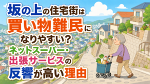 坂の上の住宅街は買い物難民になりやすい？ネットスーパー・出張サービスの反響が高い理由