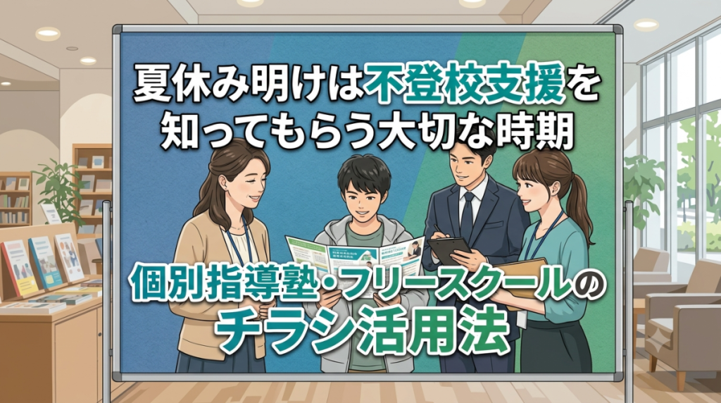 夏休み明けは不登校支援を知ってもらう大切な時期｜個別指導塾・フリースクールのチラシ活用法