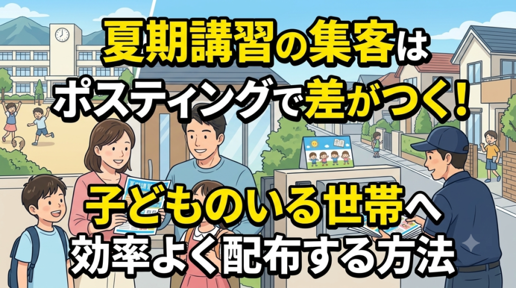 夏期講習の集客はポスティングで差がつく！子どものいる世帯へ効率よく配布する方法