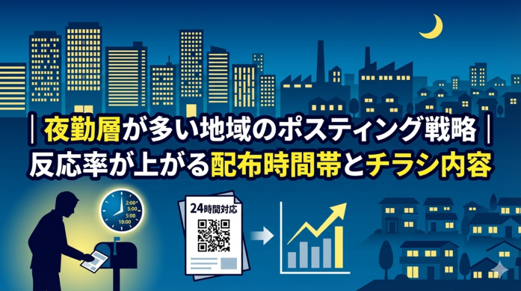 夜勤層が多い地域のポスティング戦略｜反応率が上がる配布時間帯とチラシ内容