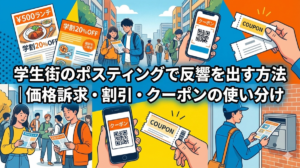 学生街のポスティングで反響を出す方法｜価格訴求・割引・クーポンの使い分け