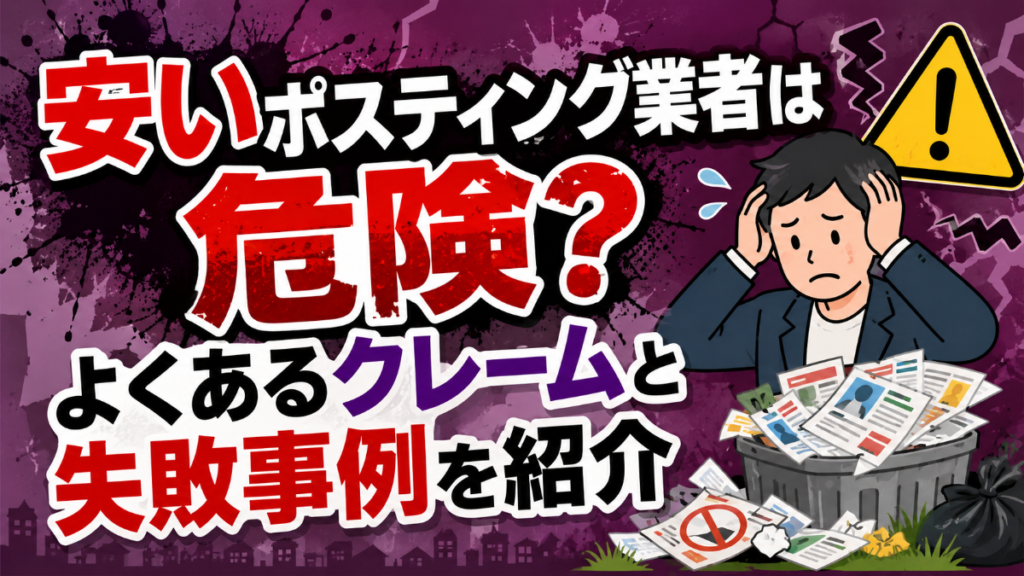 安いポスティング業者は危険？よくあるクレームと失敗事例を紹介