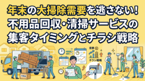年末の大掃除需要を逃さない！不用品回収・清掃サービスの集客タイミングとチラシ戦略