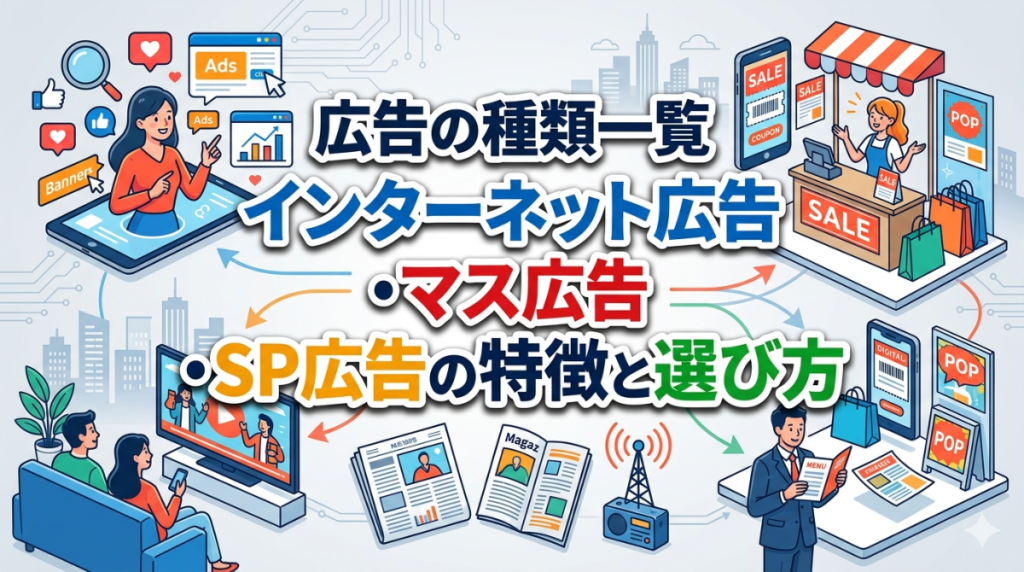 広告の種類一覧｜インターネット広告・マス広告・SP広告の特徴と選び方