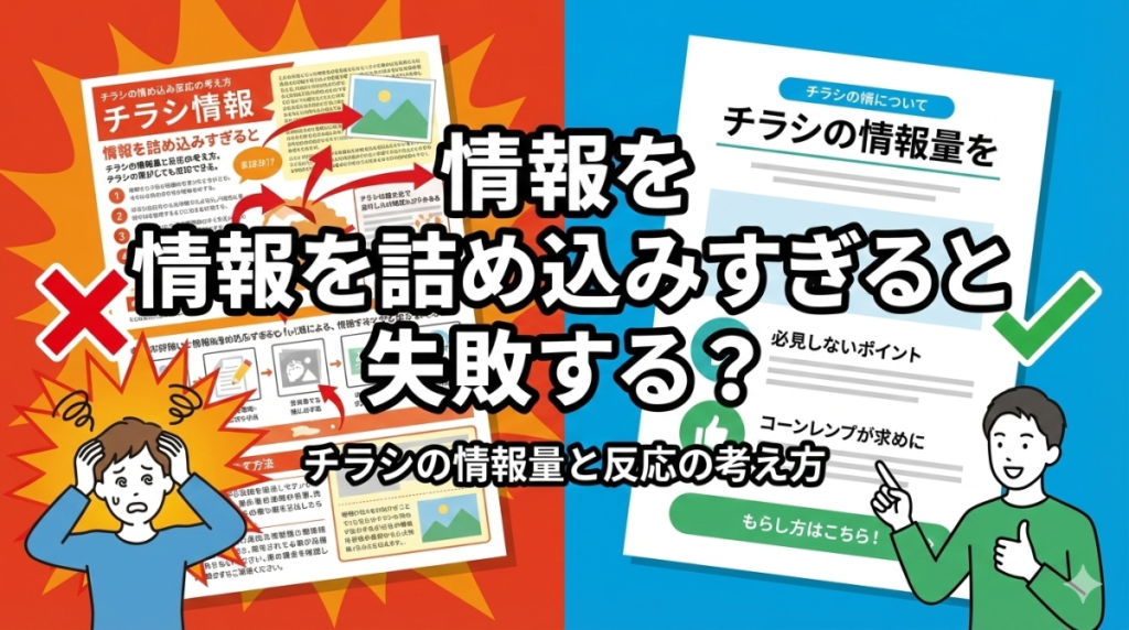 情報を詰め込みすぎると失敗する？チラシの情報量と反応の考え方