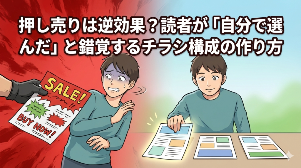 押し売りは逆効果？読者が「自分で選んだ」と錯覚するチラシ構成の作り方