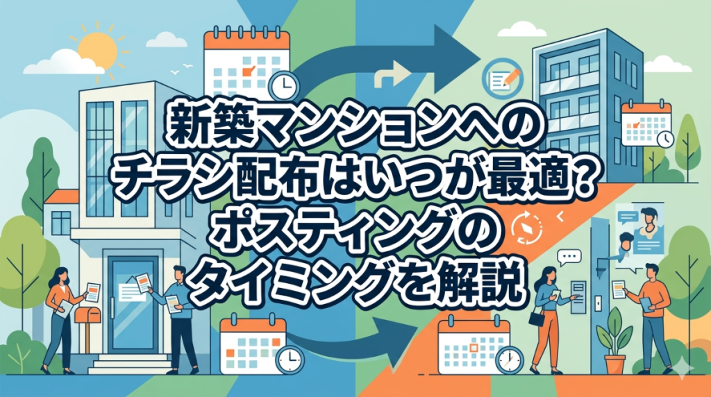 新築マンションへのチラシ配布はいつが最適？ポスティングのタイミングを解説