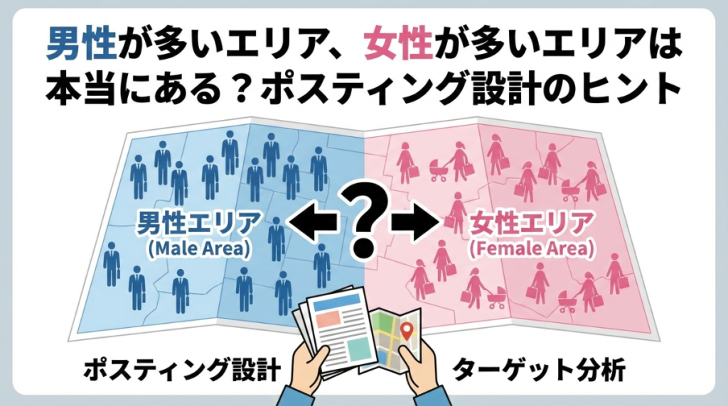 男性が多いエリア、女性が多いエリアは本当にある？ポスティング設計のヒント