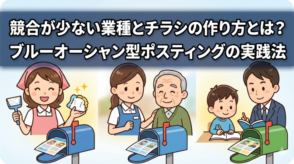 競合が少ない業種とチラシの作り方とは？ブルーオーシャン型ポスティングの実践法