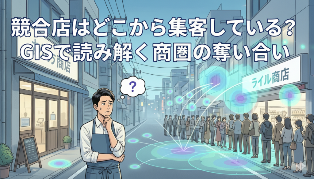 競合店はどこから集客している？GISで読み解く商圏の奪い合い