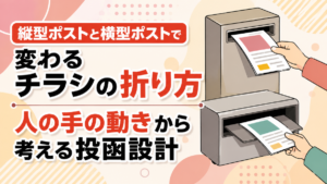 縦型ポストと横型ポストで変わるチラシの折り方｜人の手の動きから考える投函設計