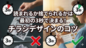 読まれるか捨てられるかは最初の3秒で決まる！チラシデザインのコツ