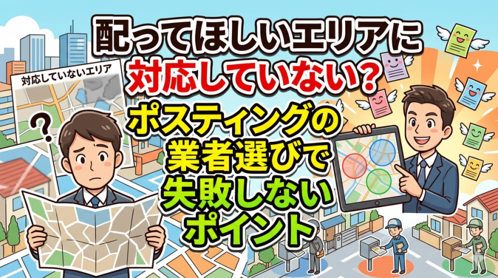 配ってほしいエリアに対応していない？ポスティング業者選びで失敗しないポイント
