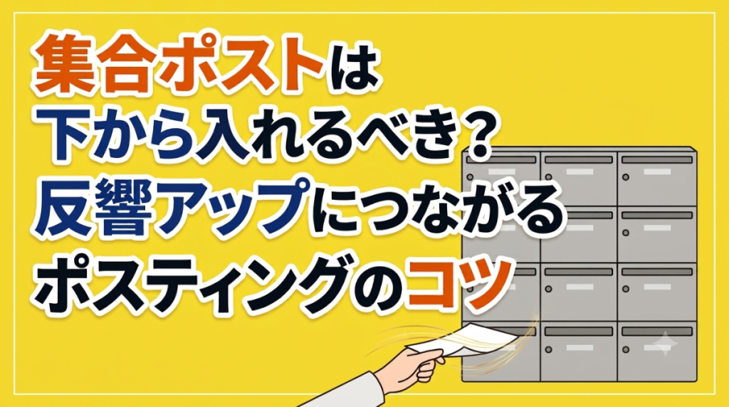 集合ポストは下から入れるべき？反響アップにつながるポスティングのコツ